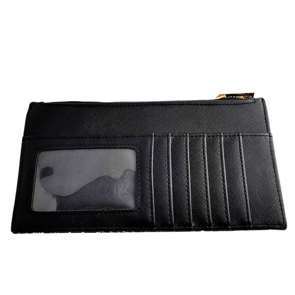 Nanette Lepore Slim Card Wallet 2 Exterior SidePockets Center Zipper Compartment - Picture 3 of 6